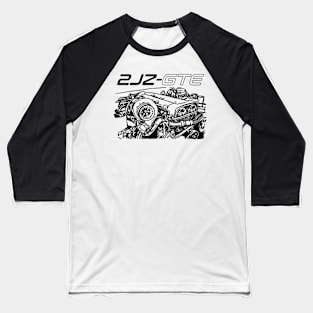 2JZ GTE Supra Engine Baseball T-Shirt